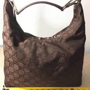 Gucci XL Guccissima Brown Hobo EUC
